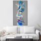 Abstract Beautiful Lady Wall Art Canvas Painting In Hat With Peacock Feathers Artwork Print Home Decor