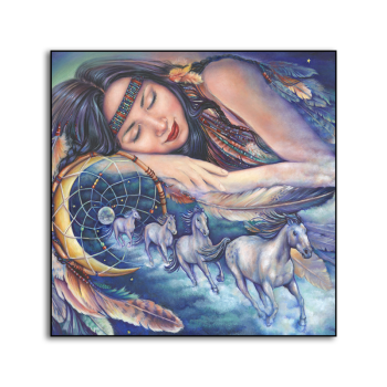 Best seller indian lady and running horse home decoration printing, OEM ODM design canvas printing Best seller indian lady and running horse home decoration printing, OEM ODM design canvas printing