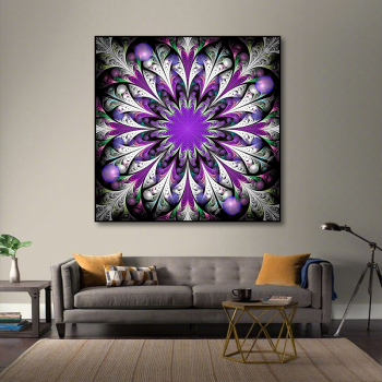 Mandala rundes Volldiamant-Stickset bunte Blumendekoration 5D-Diamantmalerei