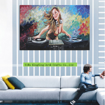 Customized accepted playing music girl new handmade oil painting for hotel home decor Customized accepted playing music girl new handmade oil painting for hotel home decor