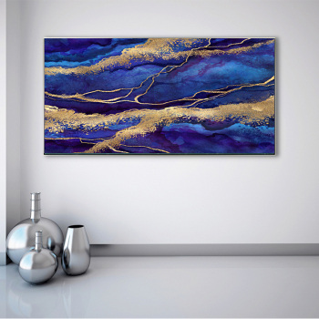 Factory custom OEM blue color living room bedroom decoration painting printing canvas painting