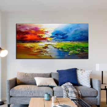 Modern Abstract Oil Painting Landscape Canvas Painting Print Poster Wall Painting Art for Bedroom Living Room Home Decoration