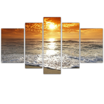 Canvas 5 Panel Hot The beach the sea the golden sky the scenery pretty Wall Art Poster HD Print OTHER Paintings Canvas 5 Panel Hot The beach the sea the golden sky the scenery pretty Wall Art Poster HD Print OTHER Paintings