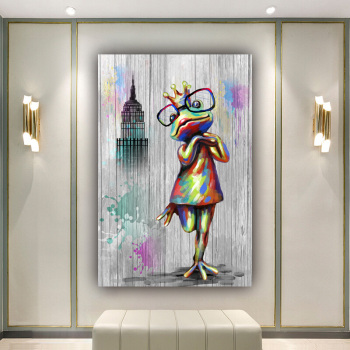 Best selling wholesale custom cartoon frog photo picture print original product wall art canvas painting