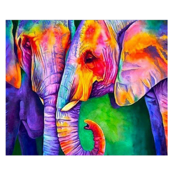 Personnalisé coloré éléphants AB rond cristal strass diamant peinture 5D pleine perceuse peinture d'un diamant pour adulte