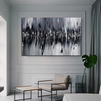 Абстрактная картина маслом ручной работы черно-белая картина на холсте настенная картина для гостиной украшения дома