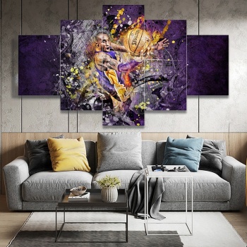 Professional Made Wall Decor Home Decoration Wall Art Abstract Basketball Star Portrait Art Painting