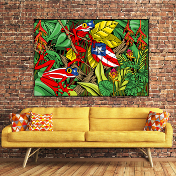 Excellent quality colorful art custom OEM printing frog canvas oil painting painting home hotel decoration