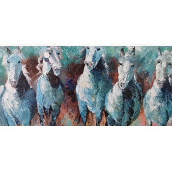 100 % Custom Running Horse Malerei Leinwand Wandkunst abstrakte Ölgemälde auf Leinwand für Wohnkultur