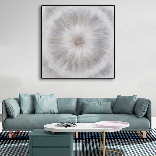 Abstract Framed Painting 3D Round Painting Canvas Wall Art Oil Painting Wall Pictures Hand Painted Wall Art for Living Room