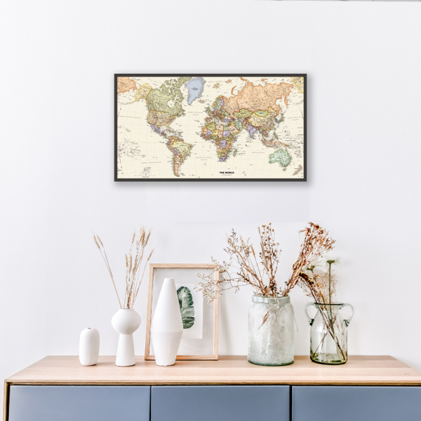 New world map picture printed canvas painting modern art home accessories decorative painting