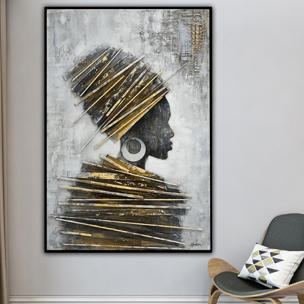 Hot sale kids and adult handmade oil painting, home decor oil painting, abstract heavy oil grey portrait oil painting