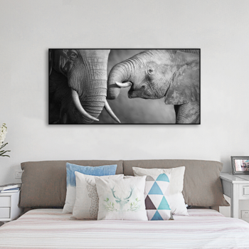 Favorable price the elephant couple art animal paintings, custom photo accept printed canvas wall art painting