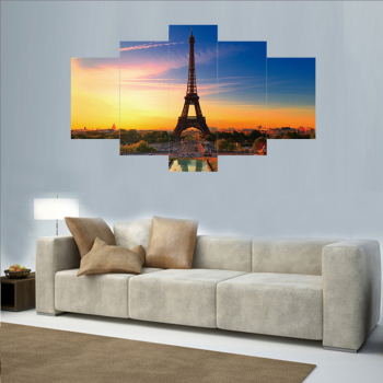 5 piezas de pinturas al óleo para la belleza de la Torre Eiffel en la decoración del hogar de verano