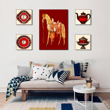 European Thangka style horse art giclees print for sale Modern animal print art wall home Christmas decoration nordic home decor