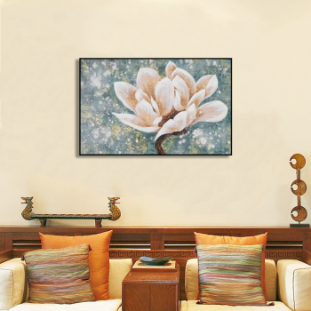 Hot selling handmade flower handpainted painting art, acrylic color custom oil painting