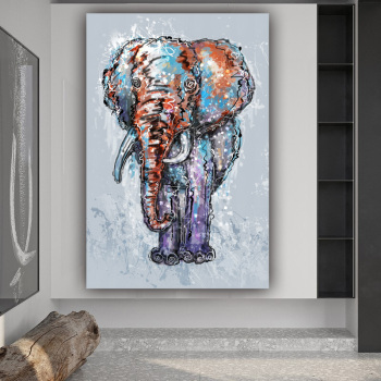 Best selling fashion design color elephant pictures original product paint painting art