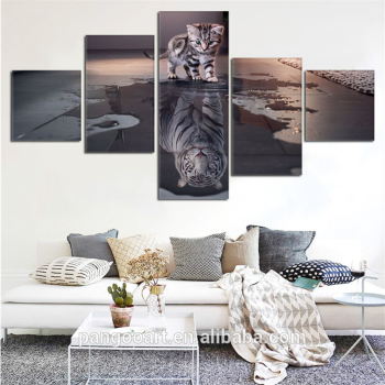 Canvas Wall Art Painting Decor for living room 5 Panels Decoration Modern Canvas Prints Artwork Cat and Tiger Pictures Painting Canvas Wall Art Painting Decor for living room 5 Panels Decoration Modern Canvas Prints Artwork Cat and Tiger Pictures Painting