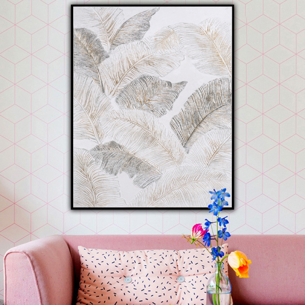 Golden Plant Leaf Canvas Poster Print Modern Home Decor Abstract Wall Art Painting Nordic Living Room Decoration Picture