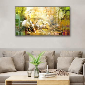 New Arrival Muslim Horse Canvas Painting, Animal Wall Art Modern Abstract Paintings For Home Decoration