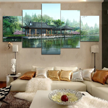 Abstrait toile peinture 5 panneaux paysage mur Art huile affiche mur modulaire photos pour salon décor à la maison