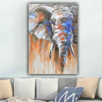 Home Decorative Handmade Modern Picture Elephant Animal Abstract Wall Art Oil Paintings On Canvas