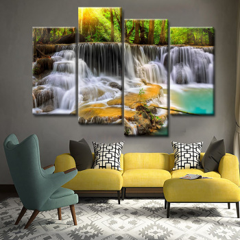 Ölgemälde Berge und Flüsse Landschaft 4 Collage Druck Dekoration Malerei an der Wand des Home Hotels