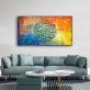 Modern style diy style picture wall painting green plant leaf cotton canvas print painting