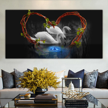 Canvas Painting Animal Wall Art White Swan Posters and Prints Living Room Home Decoration Painting