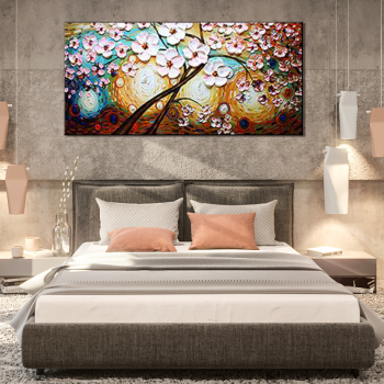 New handmade Modern Canvas on Oil Painting Palette knife Tree 3D Paintings living room Decor Wall