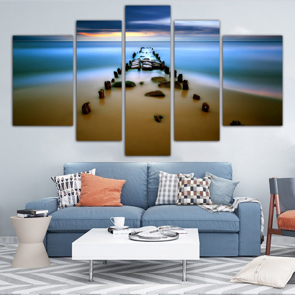 Hotel interior designs nature sea scenery oil painting digital printed canvas paintings for sale