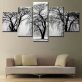 Modern 5 Frameless Canvas Winter Old Tree Printing Wall Art Home Decoration 5 Living Room Pictures