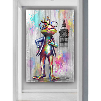 New products wholesale wall art custom frog king photo picture prints original products animal canvas painting