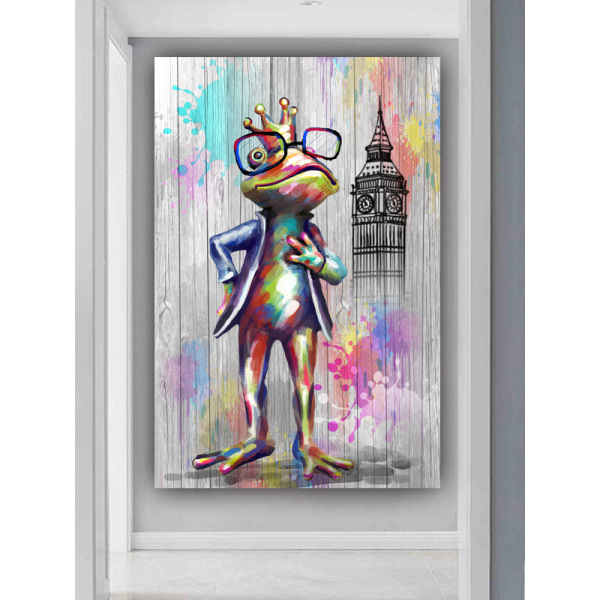 New products wholesale wall art custom frog king photo picture prints original products animal canvas painting