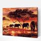 Sahara Sunset DIY Painting By Numbers Acrylic Canvas Wall Art Picture Elephants Paint by Numbers for Adult