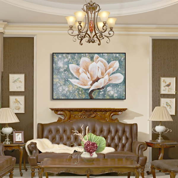 Hot selling handmade flower handpainted painting art, acrylic color custom oil painting