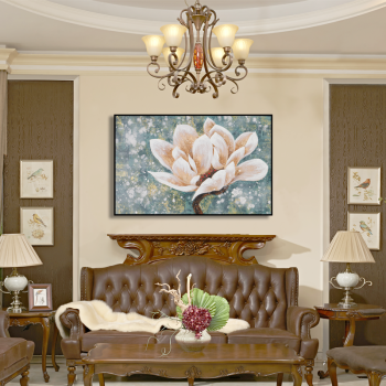 Hot selling handmade flower handpainted painting art, acrylic color custom oil painting
