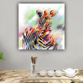 Art custom design abstract color zebra photo picture print canvas painting original product