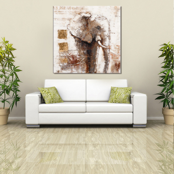 Venta caliente del este diseño elefante gris arte de la pared decoración pintura hecha a mano decoración abstracta pintura al óleo aceptar personalizado