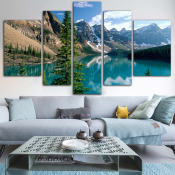 Wholesale 5 Panel Wall Art Custom Picture Landscape Canvas Print Hanging Painting for Living Room Wall Decor