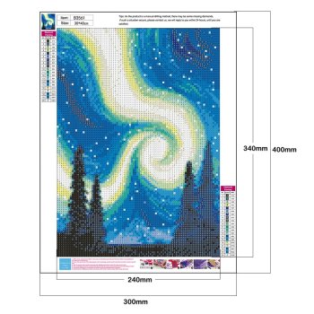 Custom Canvas Wall Art 5D Diy Crystal Homfun Diamond Painting Set Green Star Sky Diamond Paint by number for Amazon