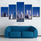 Modern Home Decor Living Room Canvas 5 Panel City Building Aerial View Wall Art Poster HD Print Painting Modular Pictures