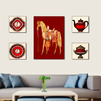 European Thangka style horse art giclees print for sale Modern animal print art wall home Christmas decoration nordic home decor