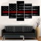 Modern Frameless Canvas American Black Background Star Stripe Flag Printing Wall Art Home Decoration 5 Pictures of Living Room