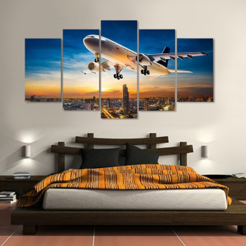 Custom design modern city airplane mural interior decoration modern canvas printing