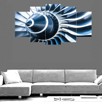 Modern frameless metal mechanical engineering printing wall art home decoration 5 living room pictures