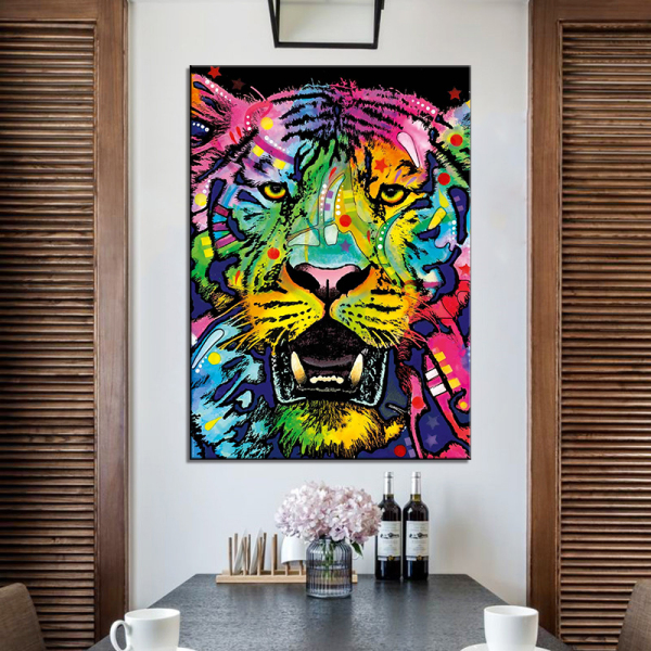 Large Poster HD Printed Painting 1 Panel Animal Tiger Canvas Print Art Home Decor Wall Art Pictures For Living Room