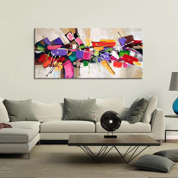 Latest product splash art painting handmade oil painting living room decor