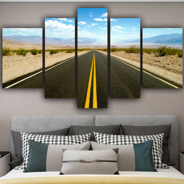 Modern   Canvas 5 Panel Road extension Expressway scenery Wall Art Poster HD Print Painting Modular Pictures