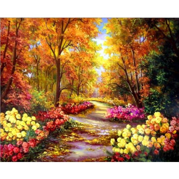 Popular DIY Acrylic Painting Simple Landscape Picture Paint By Numbers for Children
